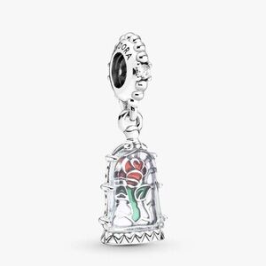 Pandora Beauty &the Beast Silver Rose Charm